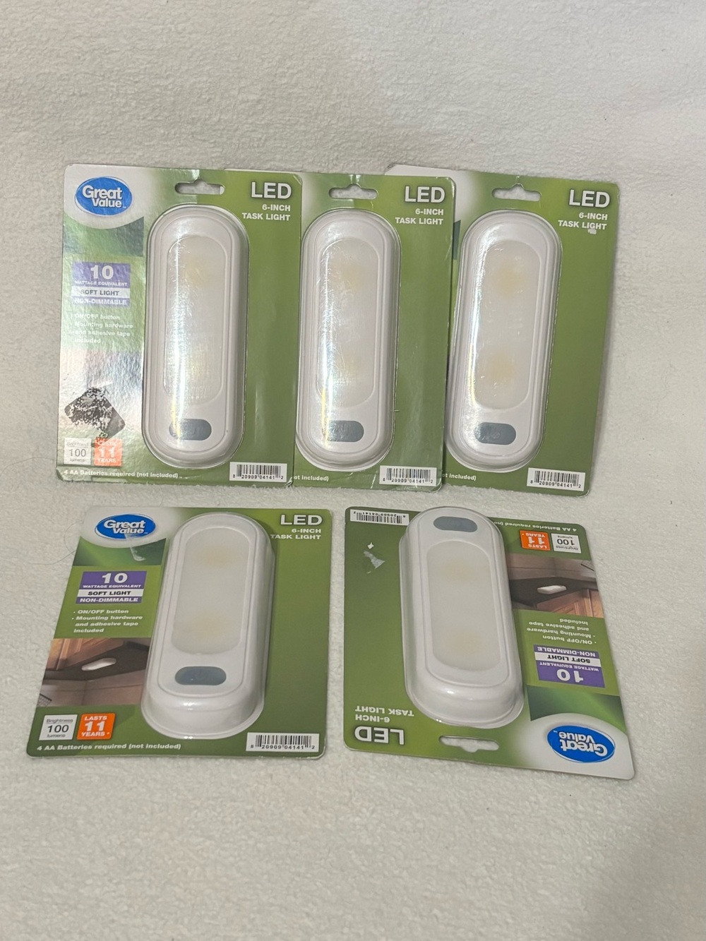 6-inches lumen White LED Touch Task Light - Pack soft white/cabinet closet 5 Set